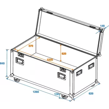 ROADINGER Universal Tour Case 120 cm su ratukais Professional 30126413