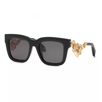 Roberto Cavalli SRC041M520700 Unisex akiniai – juodas rėmelis, pilki gradientiniai lęšiai, 52 mm