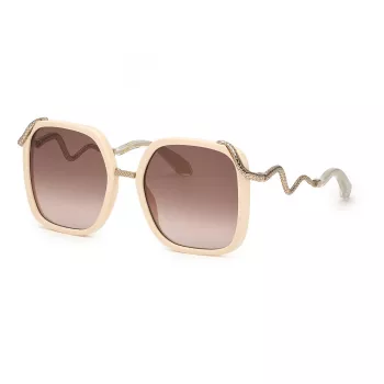 Roberto Cavalli moteriški katės akies formos akiniai nuo saulės SRC003M5509X7 Havana/Brown Gradient 55mm