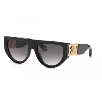Roberto Cavalli SRC040S54700Y moteriški „drugelio“ formos akiniai nuo saulės, Havana rėmelis, rudi gradientiniai stiklai, 54 mm