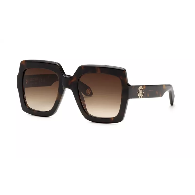 Roberto Cavalli SRC108-5204BL moteriški katės akies formos akiniai nuo saulės, mėlyno Havana rašto rėmelis, gradientiniai mėlyni lęšiai, 52mm