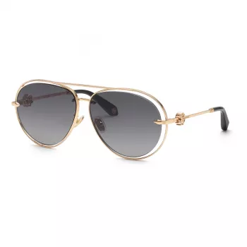 Roberto Cavalli Moteriški Akiniai nuo Saulės SRC032M610300 – Oversized Square Juodas Rėmas Gradientiniai Dūminiai Lęšiai 61mm