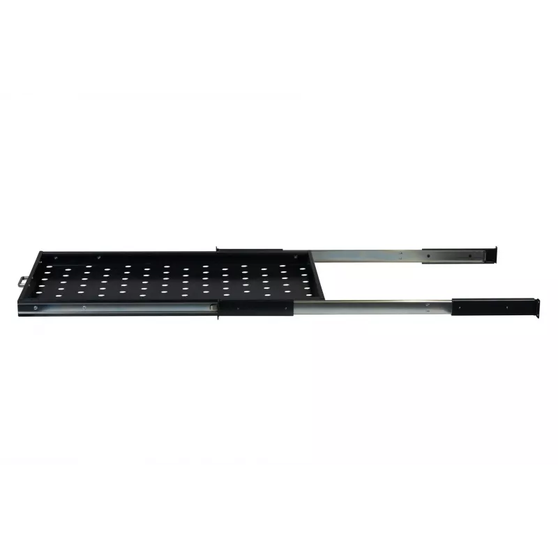 Rockstable 1U 19 Inch Extendable Shelf - Sliding Rack Shelf - SPCC Steel - Black - 5,87 kg (RS19-UH612)