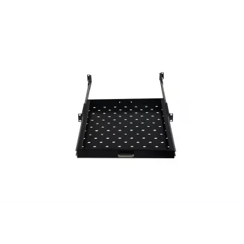 Rockstable 1U 19 Inch Extendable Shelf - Sliding Rack Shelf - SPCC Steel - Black - 5,87 kg (RS19-UH612)