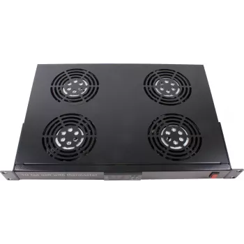 Rockstable 1U 19 colių stovo vėdinimo įrenginys - aušinimo ventiliatorius - integruotas ašinis ventiliatorius - 440 m³/h - plienas - juodas - 1 vnt. (RS19-FT1U4TM)