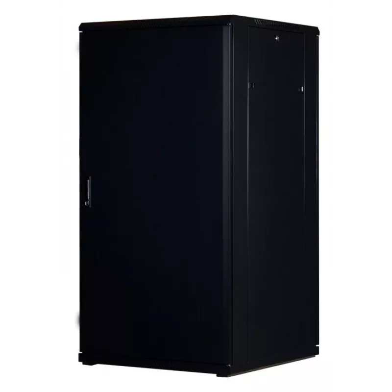 Rockstable 32 HE 19 colių serverio spinta su stiklinėmis durimis – laisvai pastatomas stovas – 32U – 800 kg – užrakinamos durys – tvirtinimo bėgeliai – reguliuojamos kojelės (RS19-8832)