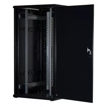 Rockstable 32U 19 colių serverio spinta su stiklo durelėmis – laisvai pastatomas stovas – 32U – 800 kg – užrakinamos durelės – tvirtinimo bėgeliai – reguliuojamos kojelės (RS19-8032)