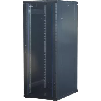 Rockstable 32U 19 colių serverio stovas su stiklinėmis durelėmis - laisvai pastatomas rėmas - 32U - 800 kg - užrakinamas spyna - montavimo bėgeliai - reguliuojamos kojelės (RS19-6832)