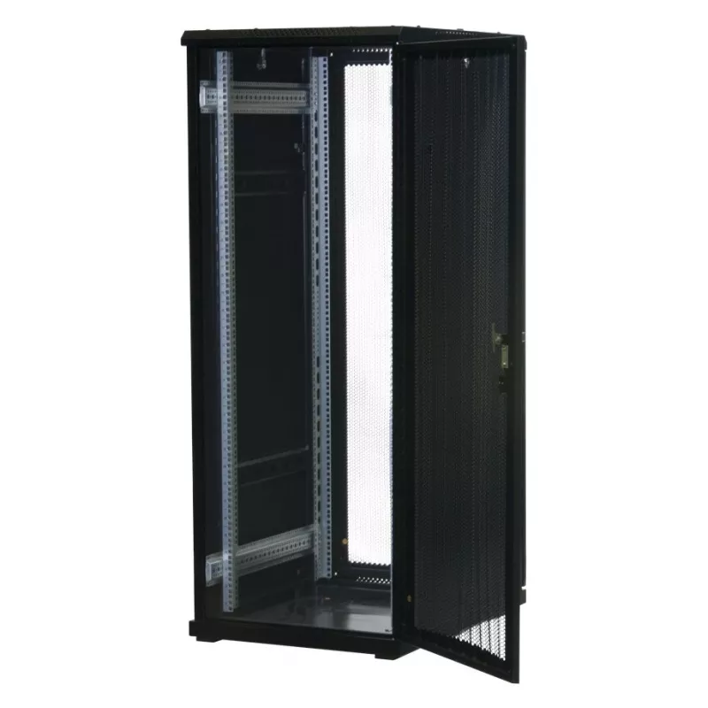 Rockstable 32U 19 inch Server Stovas su Tinklinėmis Durimis - Laisvai Pastatomas Rėmas - 32U - 800 kg - Spyna - Montavimo Bėgiai - Reguliuojamos Pėdos (RS19-6832PP)