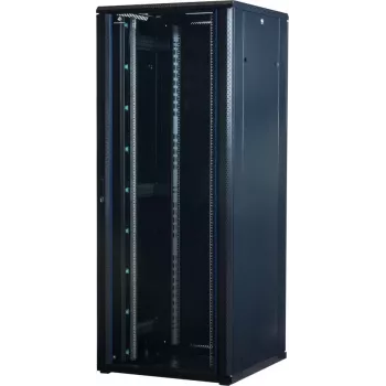 Rockstable 42U 19 colių serverio spinta su stiklinėmis durelėmis - laisvai pastatomas stovas - 42U - 800 kg - raktinis užraktas - tvirtinimo bėgeliai - reguliuojamos kojelės (RS19-8842)