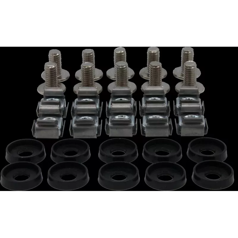 Rockstable M6 Phillips Screws Set - Rack Mounting - Silver - 10 Pieces (RS19-M611)