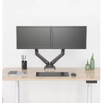 Rockstable RS-MM007 Advanced Dual Monitor Mount – spaustuvinis / per angą laikiklis – 13 kg – 15–27 colių – 100x100 mm – juodas