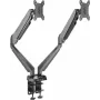 Rockstable RS-MM011B Profesionalus Dvigubo Monitoriaus Stalo Laikiklis – Spaustuvas / Varžtas – 16 kg – 15–32 colių – 100x100 mm – Juodas