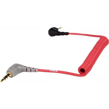 Rode SC7 Mikrofono adapterio laidas – 3,5 mm TRS kištukas į 3,5 mm TRRS kištuką – 17 cm – ekranuotas – raudonas