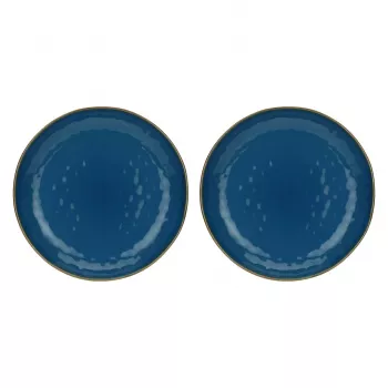ROSE&TULIPANI Set of 2 Concerto Blu Avio Round Bowls - Navy Blue, 30 cm