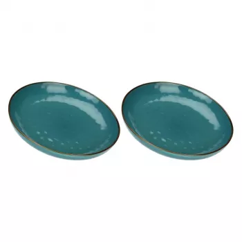 ROSE&TULIPANI Set of 2 Concerto Ottanio Round Bowls - Blue-Green, 30 cm