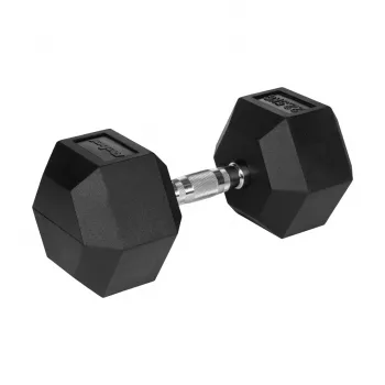 Guminis ketaus šešiakampis hantelis 22,5 kg - REBEL ACTIVE