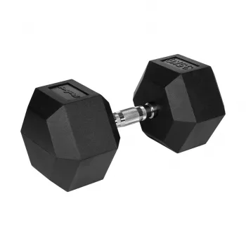Guminis ketaus šešiakampis hantelis 35 kg REBEL ACTIVE