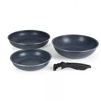 Russell Hobbs RH03296 Nightfall Stone 4 dalių Smart Clip keptuvių rinkinys