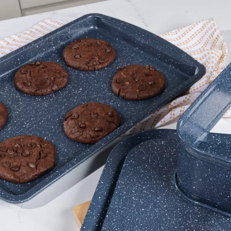 Russell Hobbs RH03858 Nightfall Stone kepimo skarda 2 vnt., anglinis plienas, nelimpanti danga, tinka orkaitei iki 230°C, stačiakampė, tamsiai pilka/juoda