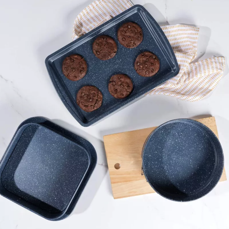 Russell Hobbs RH03858 Nightfall Stone kepimo skarda 2 vnt., anglinis plienas, nelimpanti danga, tinka orkaitei iki 230°C, stačiakampė, tamsiai pilka/juoda