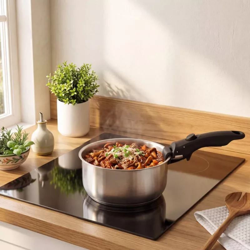 Russell Hobbs RH04034 nerūdijančio plieno 4 dalių puodų rinkinys su Smart Clip