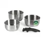 Russell Hobbs RH04034 nerūdijančio plieno 4 dalių puodų rinkinys su Smart Clip