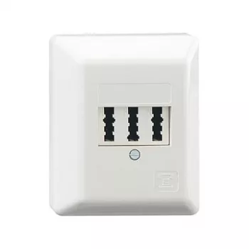 RUTENBECK TAE 3x6 NFN paviršinio montavimo telefono lizdas, gryna balta