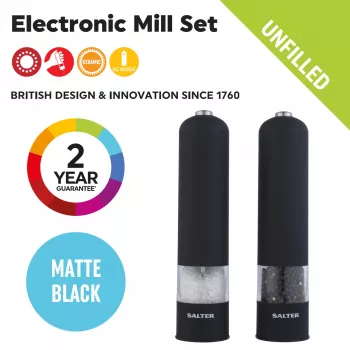 Salter 7524 BKXRUP3 Soft-Touch elektrinių malūnėlių rinkinys, matinė juoda