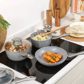 Salter BW04151G1EU7 Timeless Collection Nerūdijančio plieno 5 dalių puodų ir keptuvių rinkinys