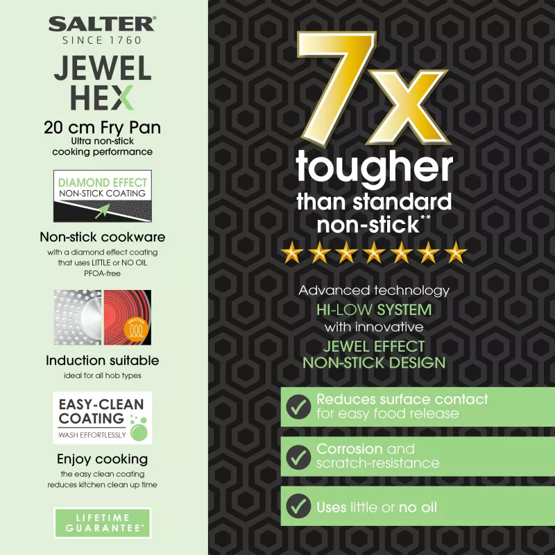Salter BW11619SA3 Jewel Hex 20 cm keptuvė