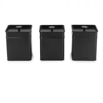 Salter BW124571EU7 Kuro 3 dalių indų rinkinys su juodais bambuko dangteliais