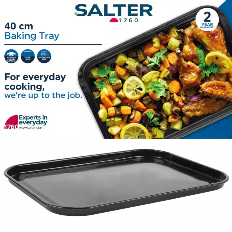 Salter BW12813EU7 40 cm kepimo skarda su Megastone nelimpančia danga, anglies plienas, anglies pilka