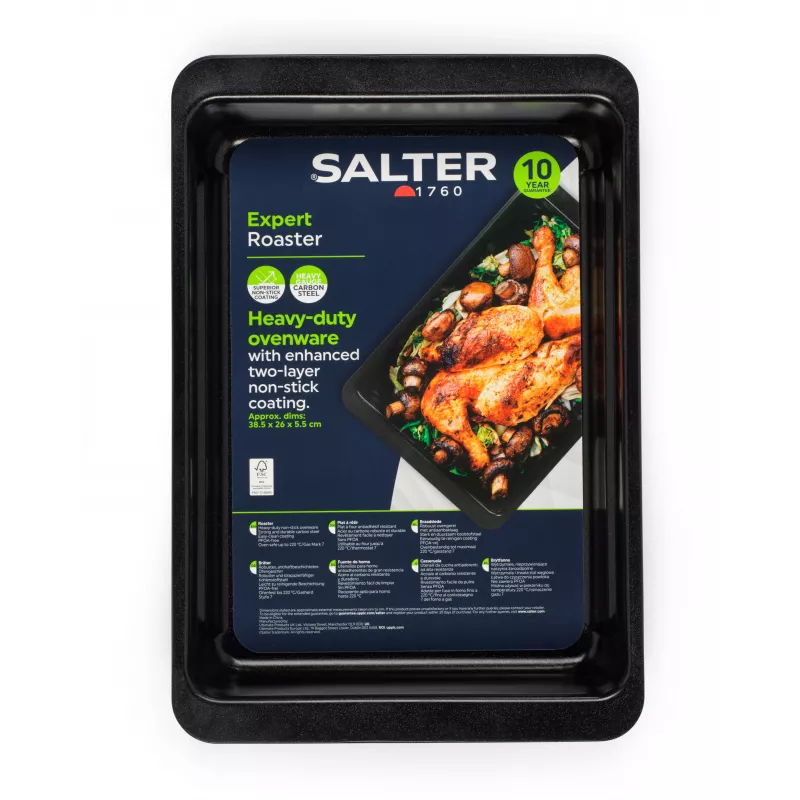 Salter Expert Roaster BW14525 – nerūdijančio plieno keptuvė su dviguba nepridegančia danga