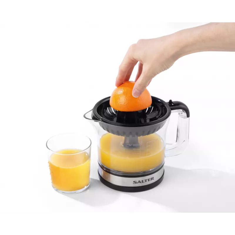 Salter EK5025FVDE elektrinė citrusinių vaisių spaustuvė, 60 W, 1.2 l, juoda/sidabrinė