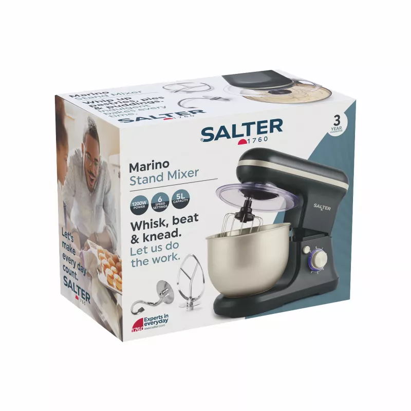 Salter EK5620BGRYFVDE Marino Stand Mixer 1000W 5L Pilka