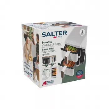 Salter EK6642VDE VertiCook Ultra vertikalus sveikatingumo grotelės ir oro gruzdintuvė, 1500 W, juoda ir sidabrinė