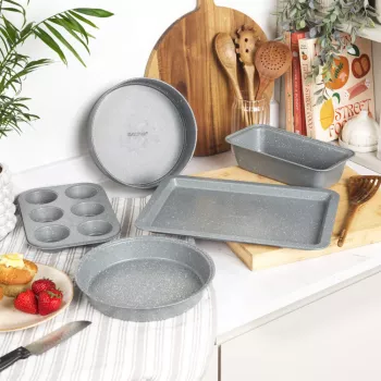 Salter Marblestone 37cm kepimo skarda – nedegi anglinio plieno danga, pilkas marmuro efektas
