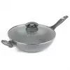 Salter Marblestone Wok 28cm pilka – Kaltas aliuminis, nelimpanti danga, tinka indukcinėms kaitlentėms