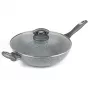 Salter Marblestone Wok 28cm pilka – Kaltas aliuminis, nelimpanti danga, tinka indukcinėms kaitlentėms