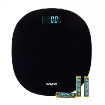 Salter SA00709BFEU12 apvalios elektroninės svarstyklės voniai, juodos, 180 kg, grūdintas stiklas