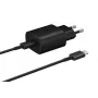 Samsung 25W kelioninis įkroviklis + USB-C/USB-C duomenų laidas juodos spalvos (OOB Bulk) (EP-TA800EBE + EP-DA905BBE)