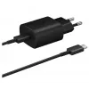Samsung 25W USB-C Super Fast Charging kelioninis adapteris su USB-C į USB-C kabeliu - juodas