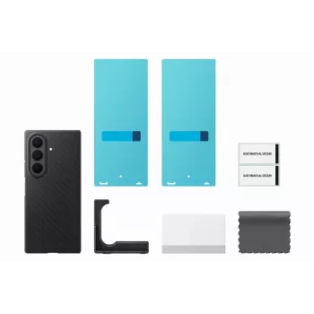 Samsung EF-KF976SBEGWW Carbon Magnet dėklas, skirtas Galaxy Fold 8 Ultra – juodas