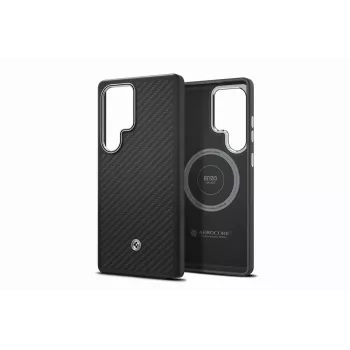 Samsung Enzo Aramid dėklas Galaxy S25 Ultra - juodas sidabrinis