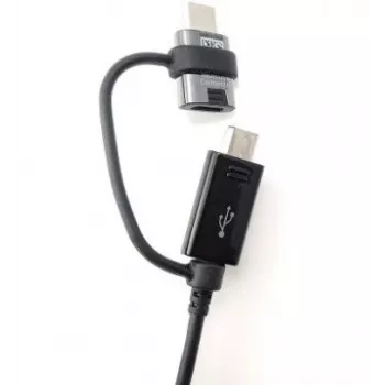 Samsung EP-DG950DBE Combo mikroUSB duomenų kabelis su USB-C redukcija 1,4 m juodas (Bulk)