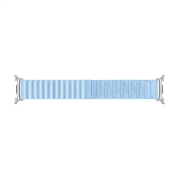 Samsung Fabric Band (S/M) Blue, skirtas Galaxy Watch8 ir Watch9 – austas laikrodžio dirželis, 20 mm plotis, lipnus užsegimas