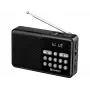 SANDBERG Speaker Radio FM+BT Recharge nešiojamas Bluetooth garsiakalbis su FM radiju, AUX, USB, MicroSD, 6W, juodos spalvos