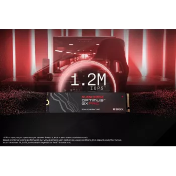 SanDisk 2TB M.2 NVMe PCIe 4.0 vidinis SSD - 7300MB/s skaitymas, 6600MB/s rašymas