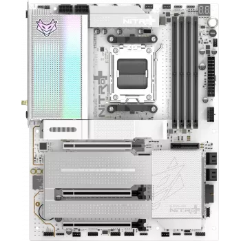 Pagrindinė plokštė SAPPHIRE NITRO+ X870EA PHANTOMLINK P.E, AMD X870E, Socket AM5, DDR5, Wi-Fi 7, balta/juoda